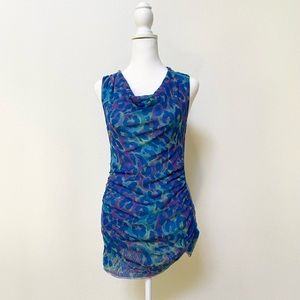 Vintage Saks Fifth Avenue mesh cowl neck mini dress/long tank.
